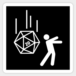 Funny Dodging Critical Hit D20 Polyhedral Dice Tabletop RPG Gaming Sticker